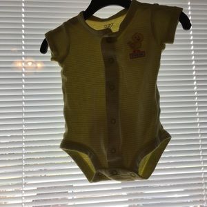 2 Carter’s baby onesies. Yellow ducky & white rose